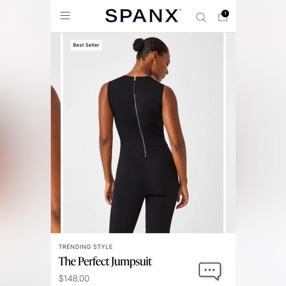 Spanx ‘the perfect sleeveless jumpsuit’ size XL, black, zip up back - Picture 6 of 8